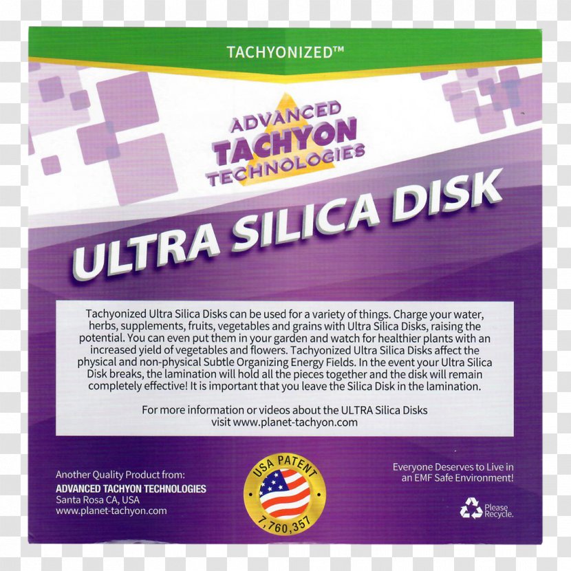 Tachyon Silicon Dioxide Disk Brand - Inch - U Transparent PNG