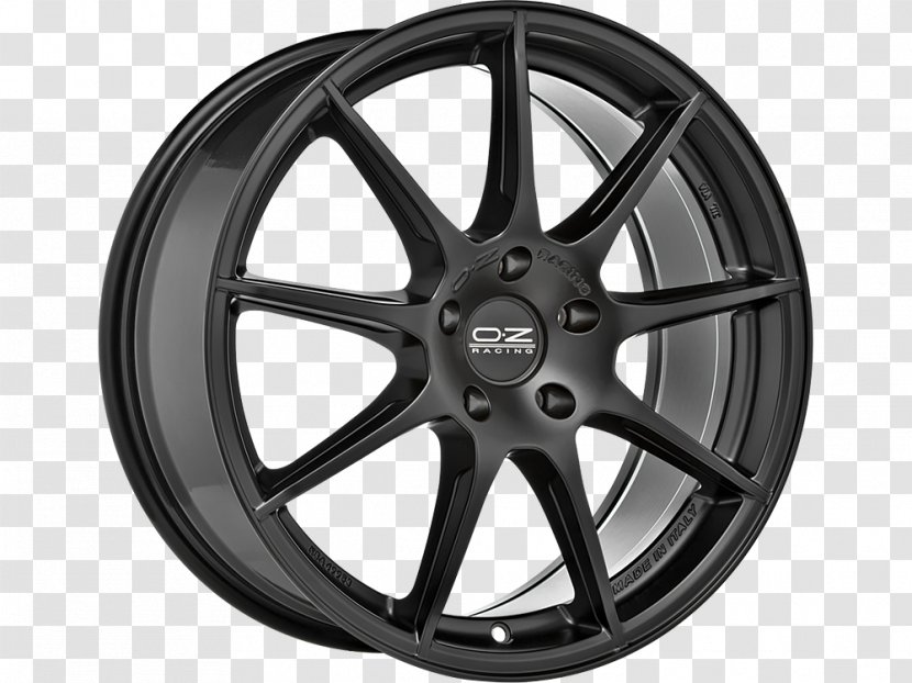 OZ Group Alloy Wheel Tire Car - Black Matt Transparent PNG