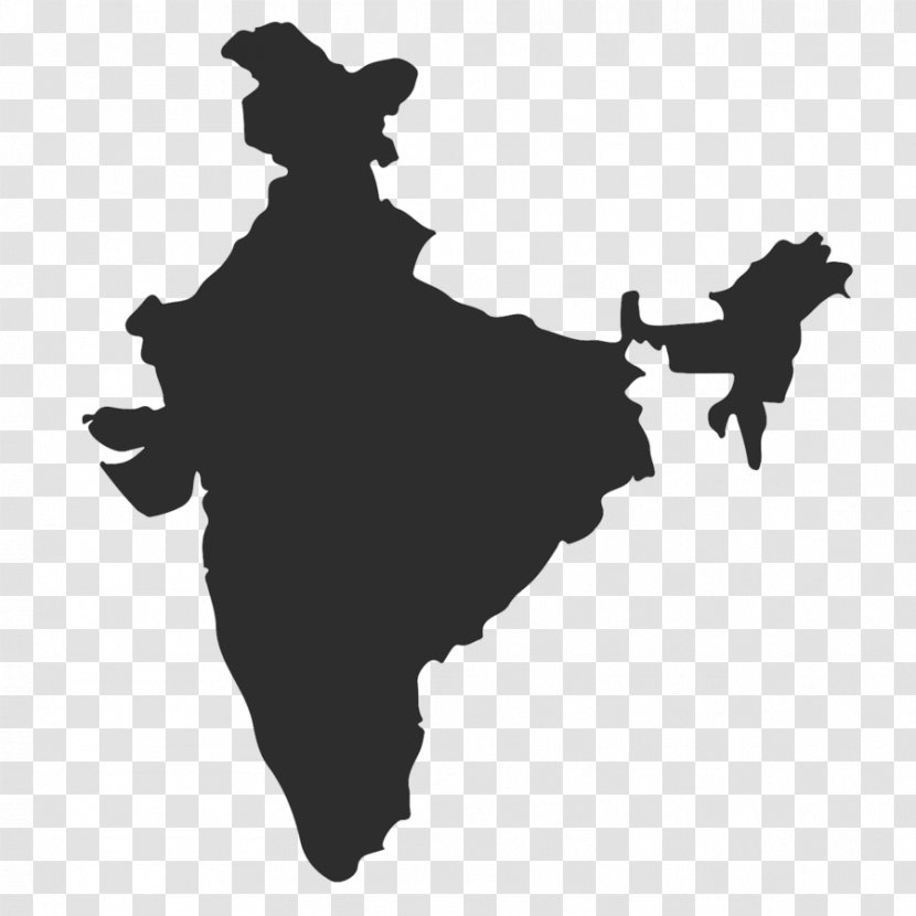 India Blank Map - Line Art Transparent PNG