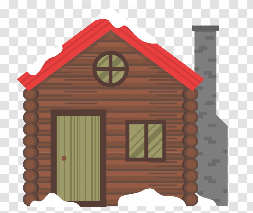 Snow Roof Winter - Cottage - Vector European-style House In Building Transparent PNG