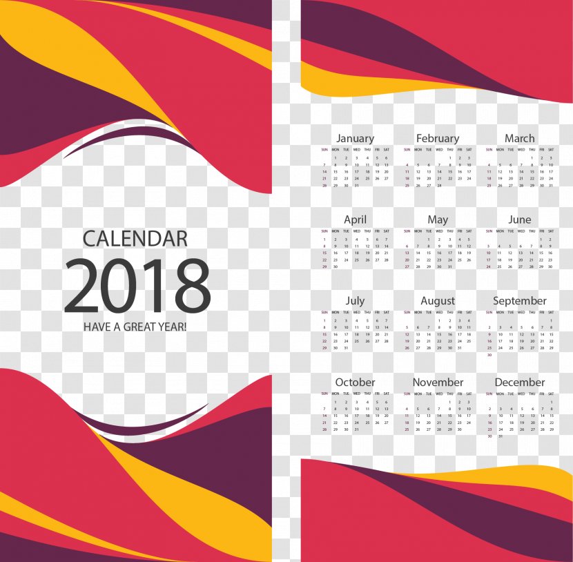 Calendar - Brand - Red And Yellow Striped Border Template Transparent PNG