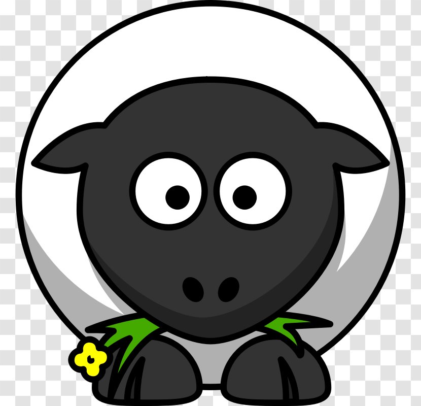 Sheep Cartoon Clip Art - Black And White - Funny Pics Of Animals Transparent PNG