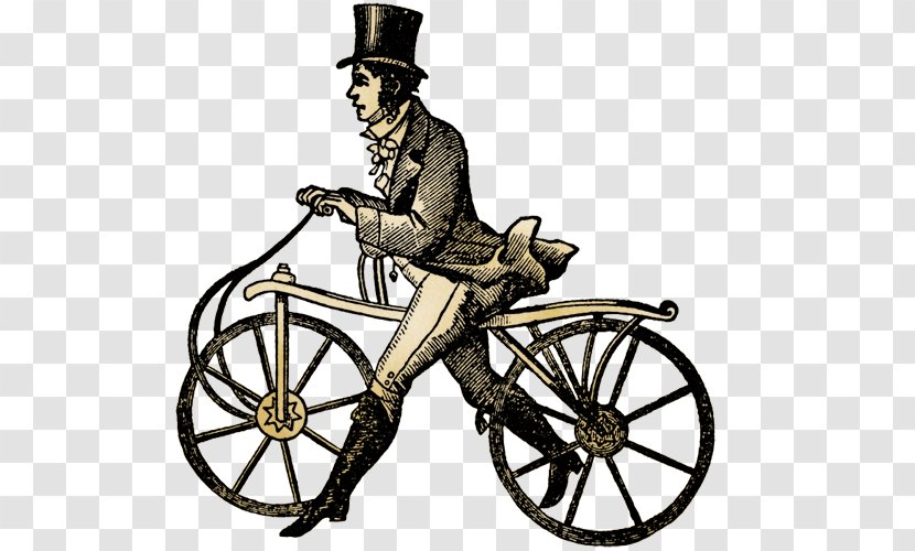 Dandy Horse History Of The Bicycle Penny-farthing Cycling - Hybrid Transparent PNG