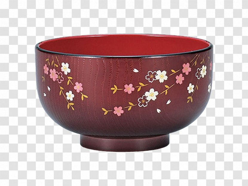 Bowl Cherry Blossom Donburi Wood - Tableware Transparent PNG