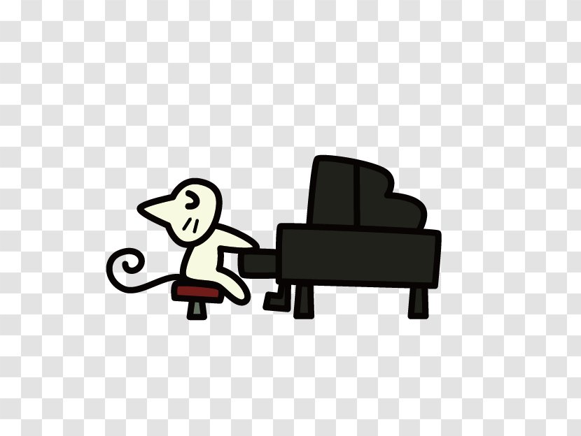 Cat Piano Keyboard Illustration - Heart - Hand Drawn Playing The Transparent PNG