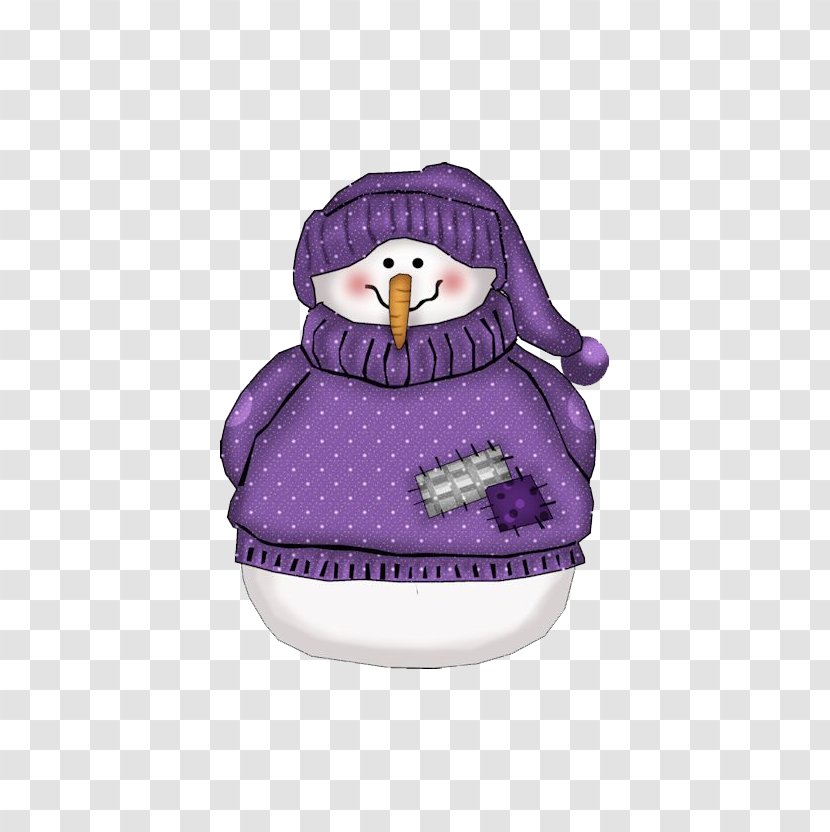 Snowman Christmas Decoration Purple Clip Art - Flightless Bird - Sweater Transparent PNG