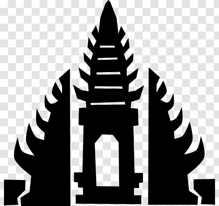 Balinese Temple Clip Art - Monochrome Photography - Copyright Transparent PNG