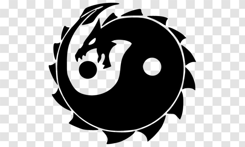 White Dragon Logo Yin And Yang - Drawing Transparent PNG