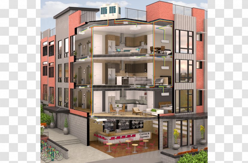 Apartment Building 3D Computer Graphics Architectural Rendering Condominium - Shelf Transparent PNG