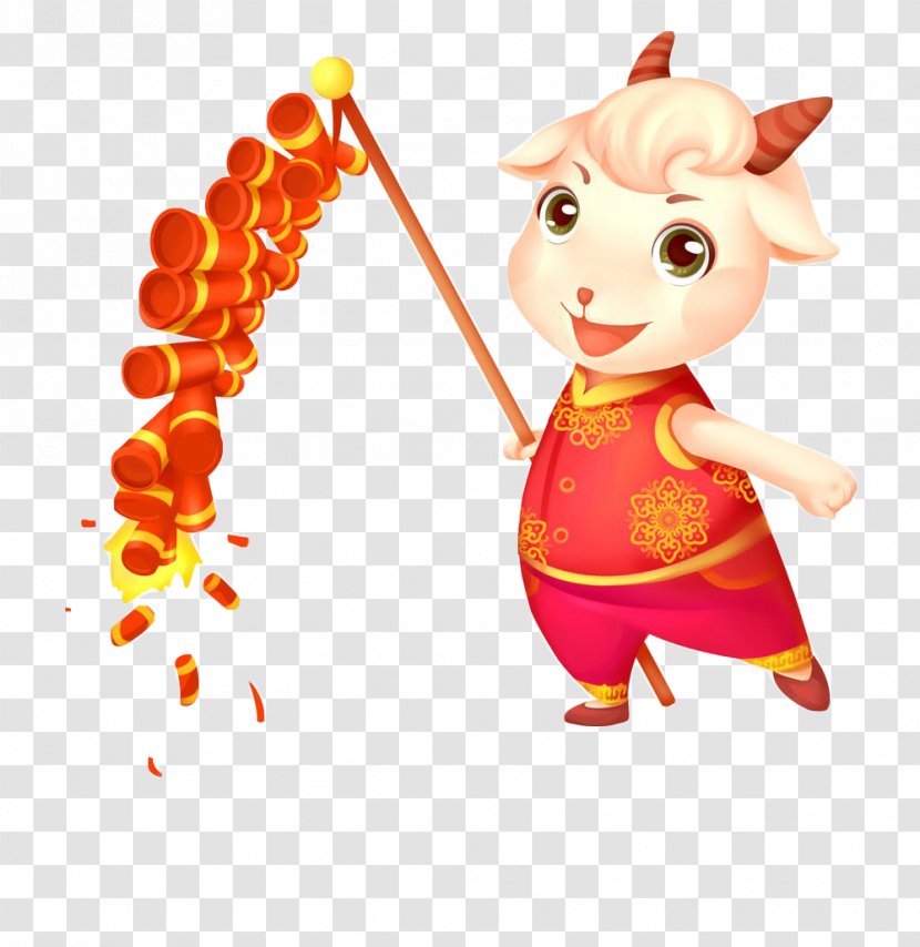 Firecracker Chinese New Year Fai Chun - Child - Cartoon Cute Doll Festive Firecrackers Transparent PNG