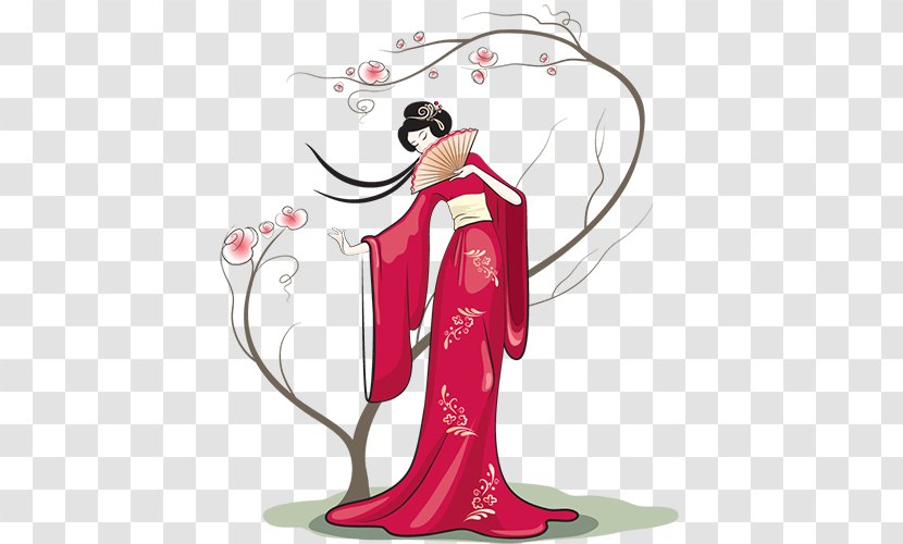 Japan Kimono Stock Photography - Flower - Woman Transparent PNG
