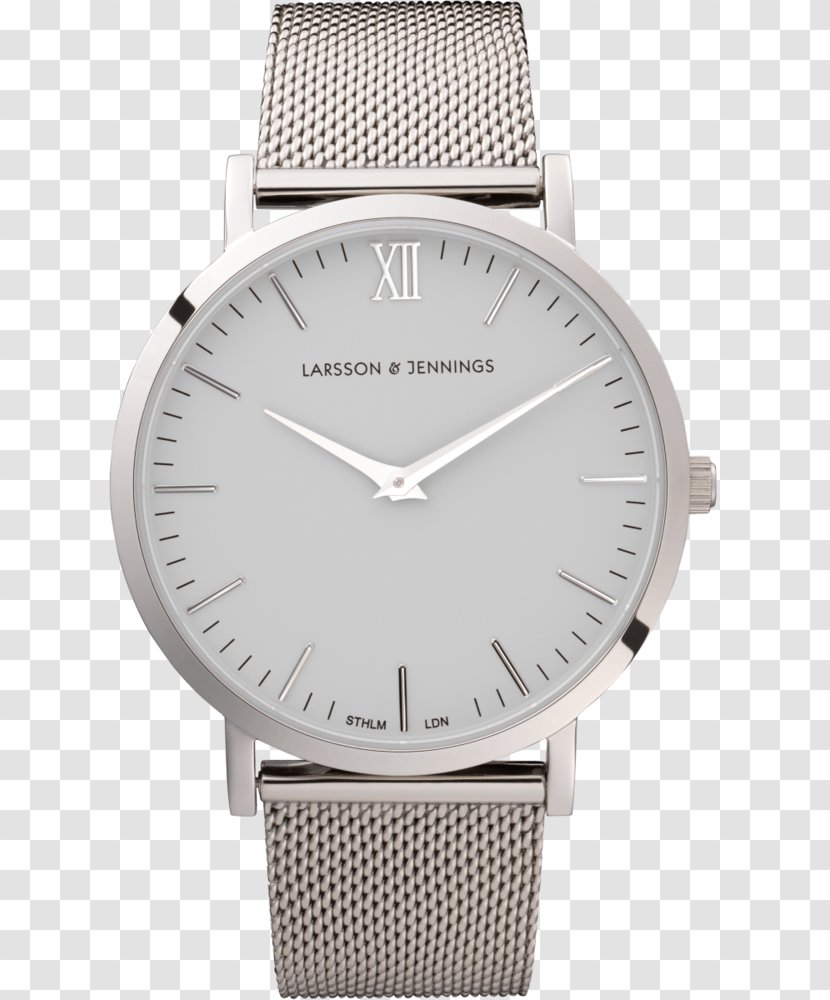 Larsson & Jennings Lugano Watch Strap Leather - Silver Transparent PNG