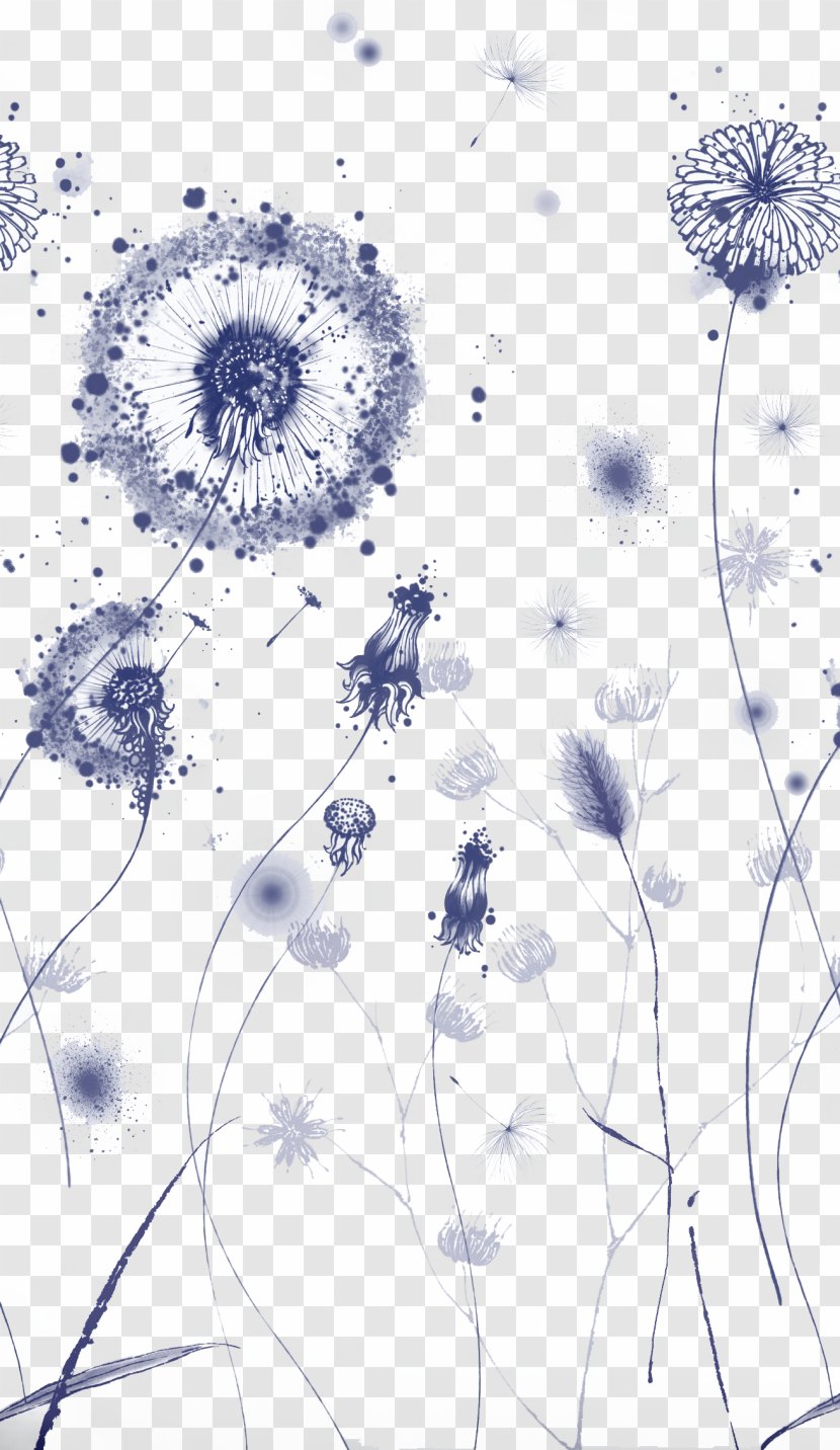 Dandelion Download - Taraxacum Coreanum - Ink Graffiti Background Transparent PNG