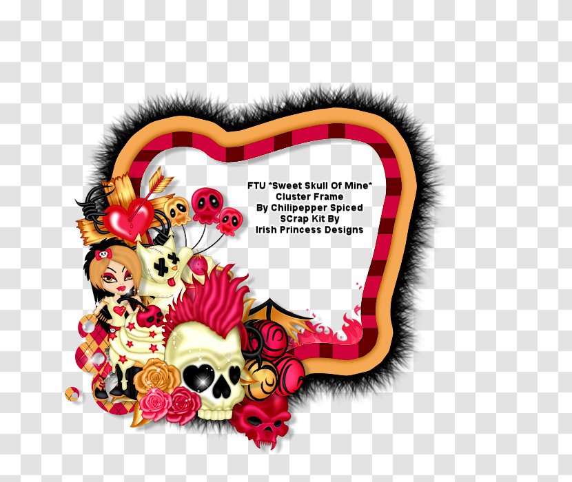 Font Valentine's Day Flower Skull - Bone - Arthur Frame Transparent PNG