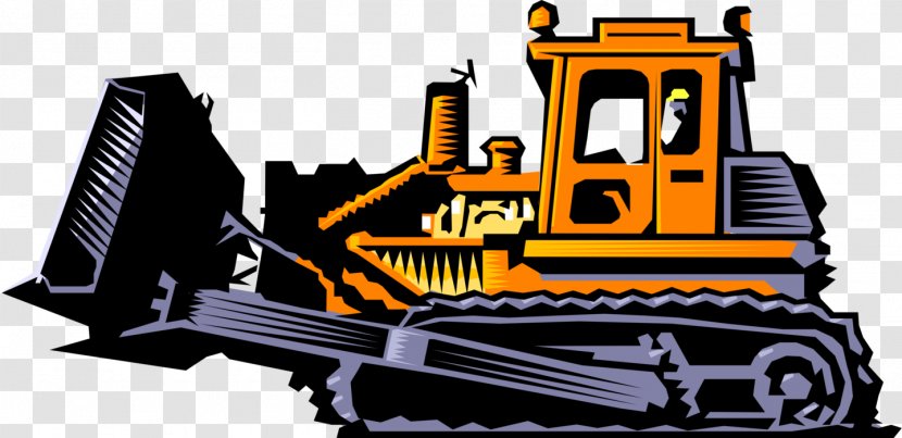 Bulldozer Construction Illustration Heavy Machinery Tractor - Machine Transparent PNG