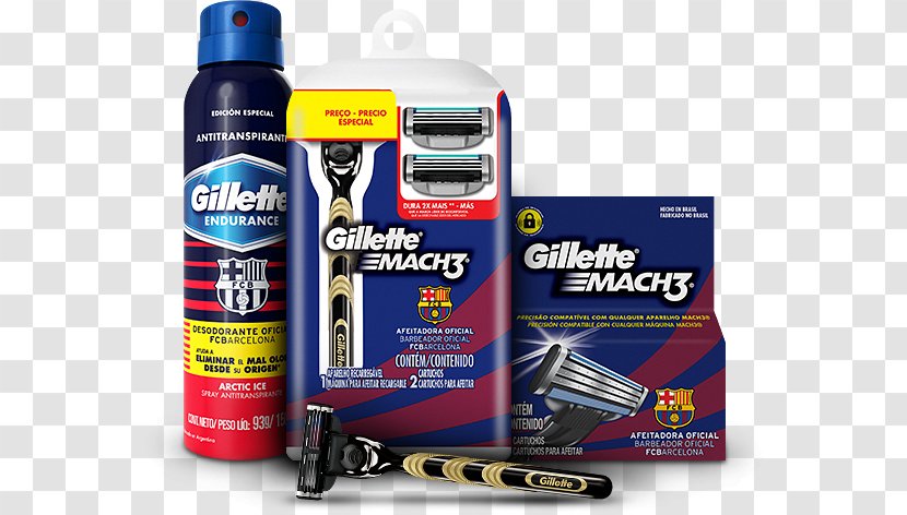 Gillette Mach3 Shaving Safety Razor FC Barcelona C - Brand - Product Promotion Transparent PNG