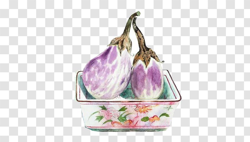 Watercolor Painting Eggplant Art - Picture Material Transparent PNG