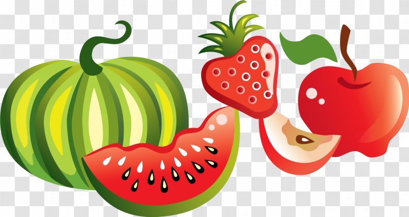 Fruit Watermelon Euclidean Vector Vegetable - Strawberry Apple Background Material Transparent PNG