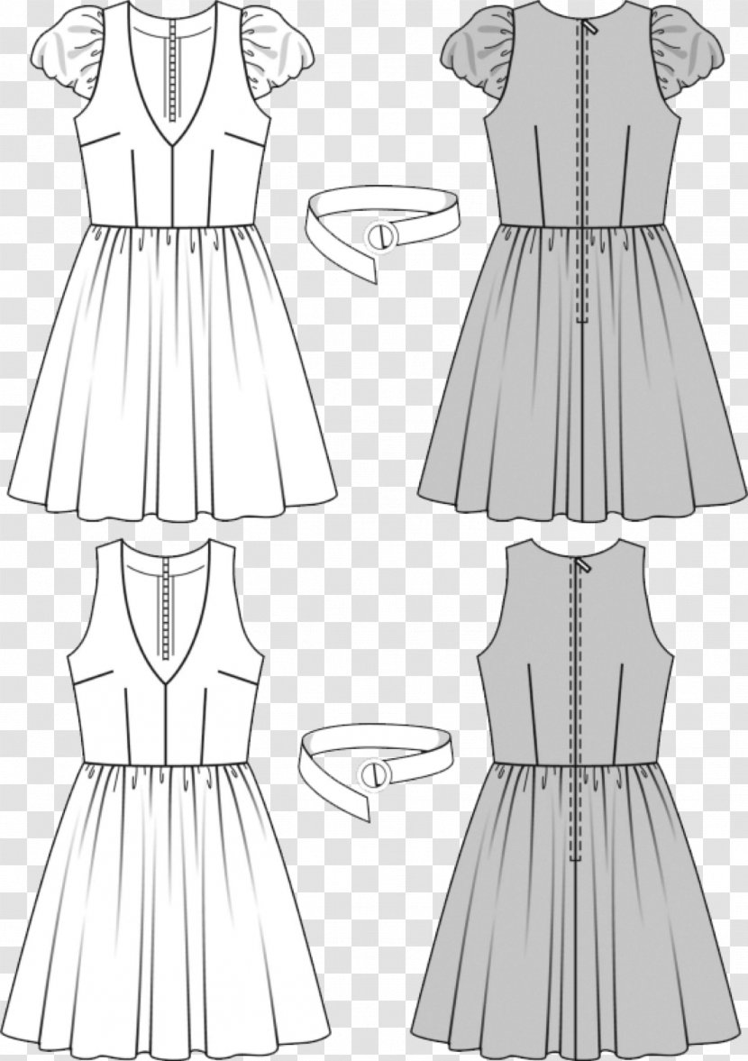 1950s Burda Style Dress Sewing Pattern - Frame - Party Transparent PNG