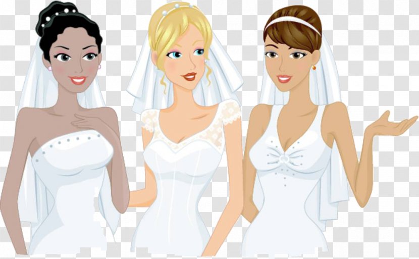 Bridegroom Royalty-free Clip Art - Silhouette - Three Brides Transparent PNG