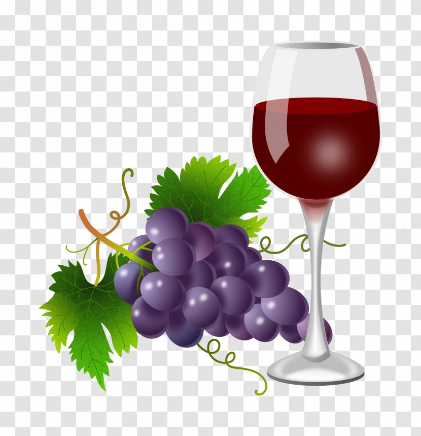 White Wine Red Common Grape Vine - Cocktail Transparent PNG