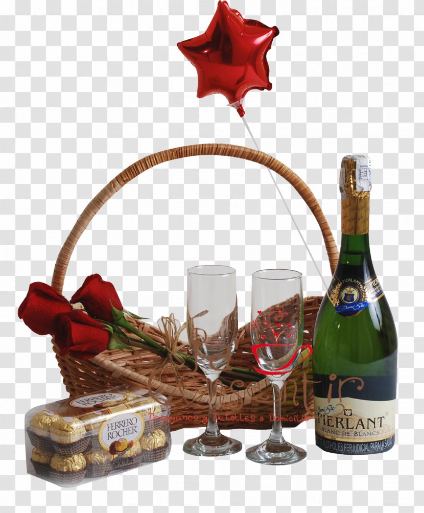 Champagne Food Gift Baskets Red Wine Liqueur - Basket - Ferrero Rocher Transparent PNG