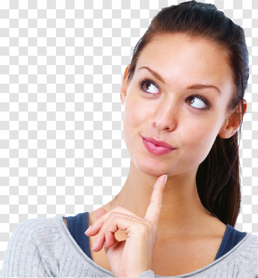 Thought Information Knowledge Learning Concept - Jaw - Thinking Woman Transparent PNG