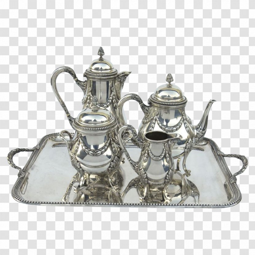 Tea Set Sterling Silver Jewellery - Estate Jewelry - Leaf Transparent PNG