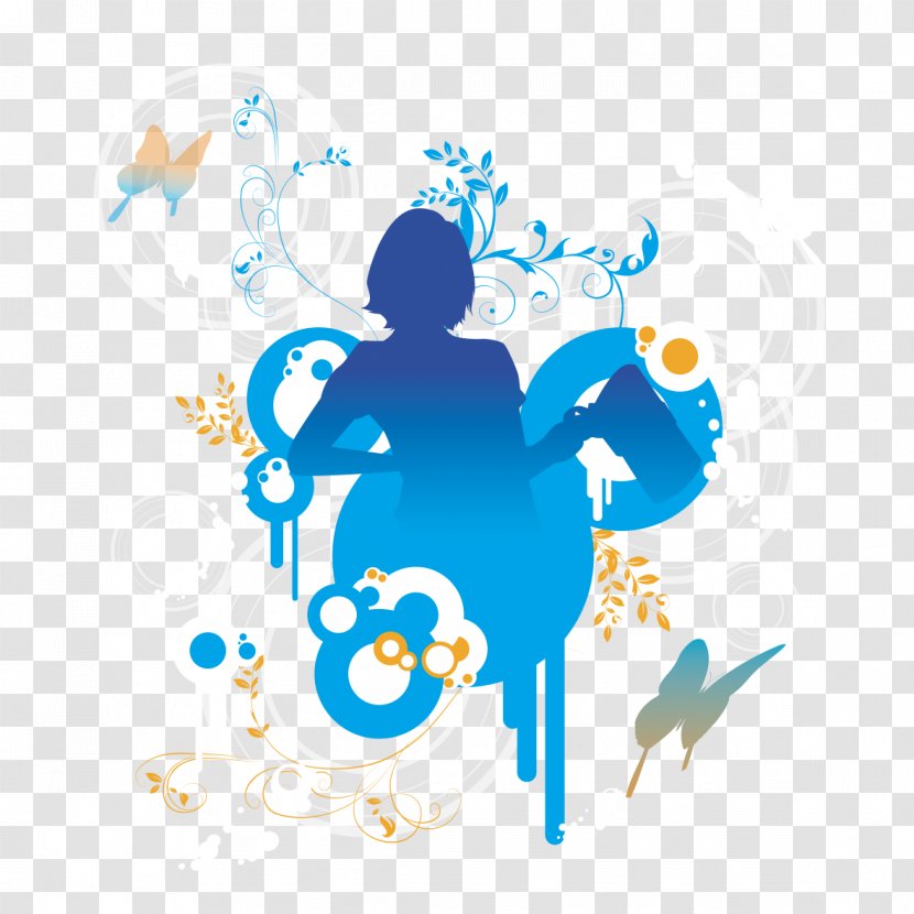 Blue Illustration - Masterfile Corporation - Background Woman Dancing Transparent PNG