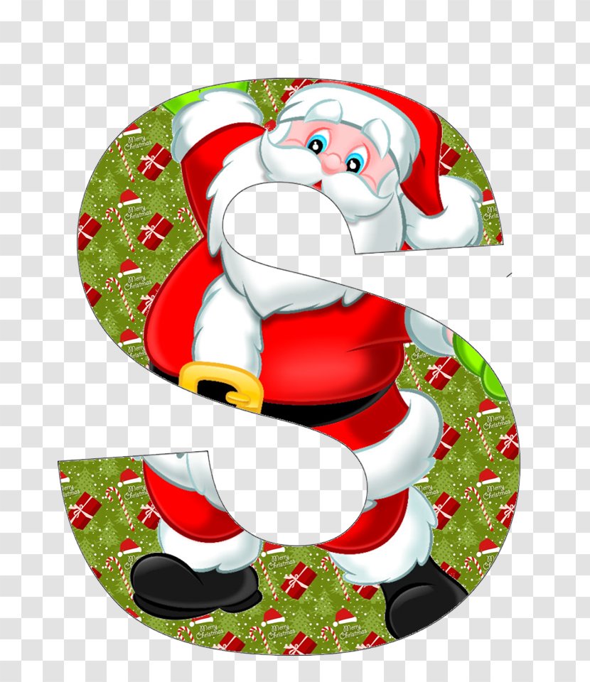 Christmas Day Letter Alphabet Clip Art Santa Claus - Ilustracion Ornament Transparent PNG