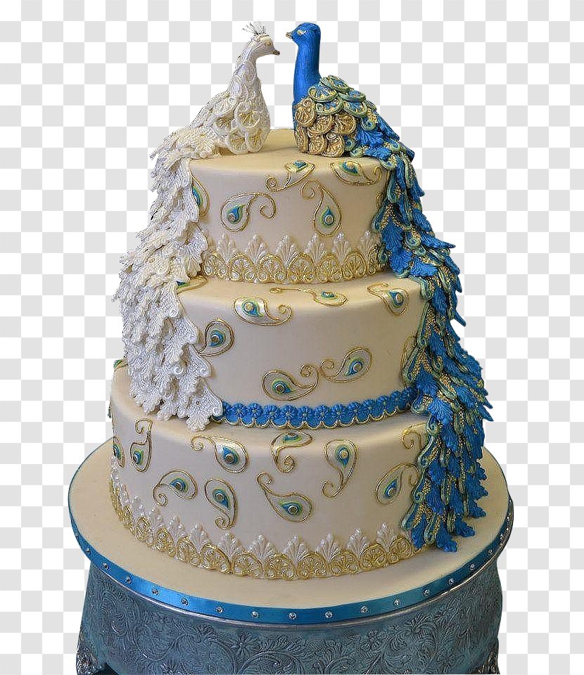 Wedding Cake Cupcake Birthday Fruitcake Decorating - Torte - Peacock Transparent PNG