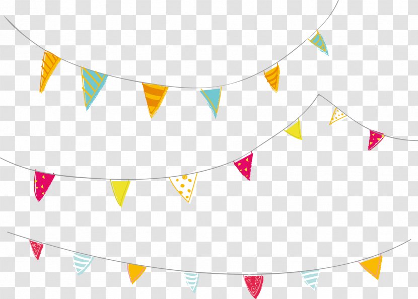 Birthday Clip Art - Triangle - Colored Hanging Flags Transparent PNG