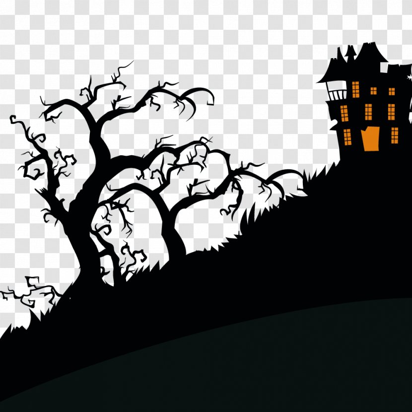 Halloween Haunted Attraction Trick-or-treating Illustration - Black Mountain House Transparent PNG