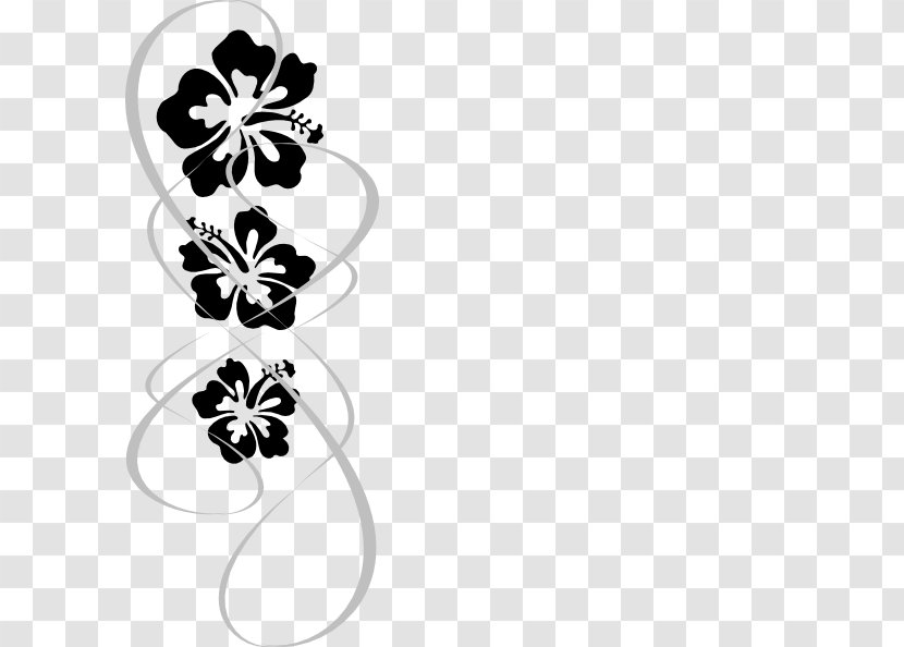 Shoeblackplant Flower Clip Art - Monochrome - Black And White Hibiscus Transparent PNG