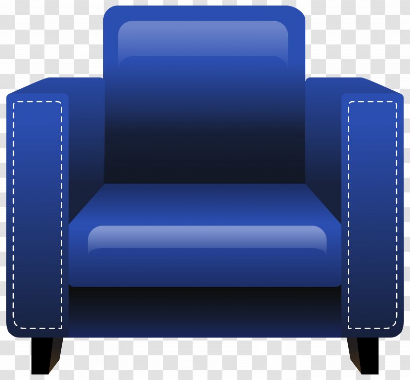Couch Upholstery Furniture Cushion Loveseat - Drawing - Blue Armchair Clipart Image Transparent PNG
