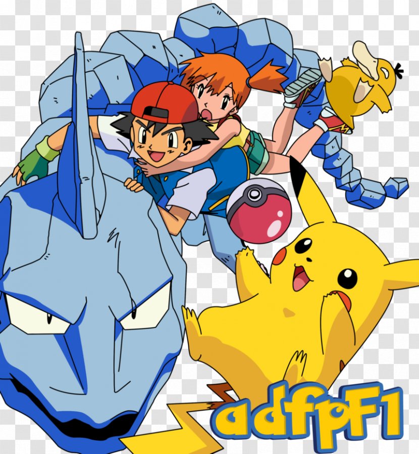 Ash Ketchum Misty Brock Pikachu Pokémon Sun And Moon - Cartoon Transparent PNG