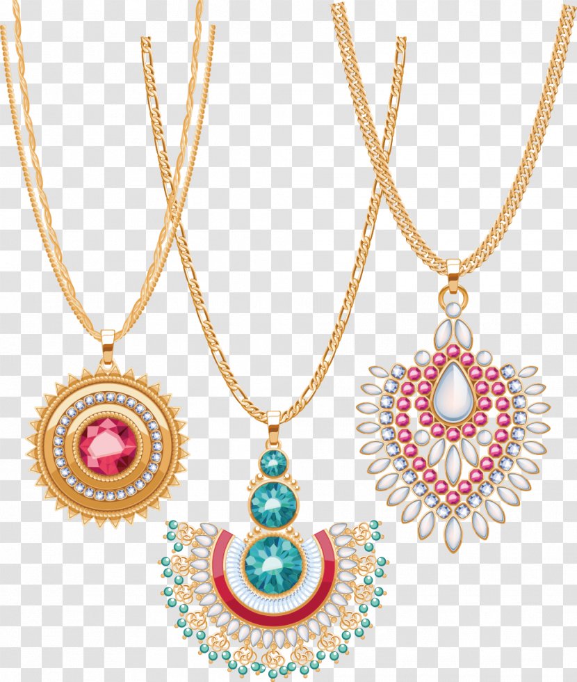Necklace Locket Gold Jewellery Pendant - Gemstone Transparent PNG
