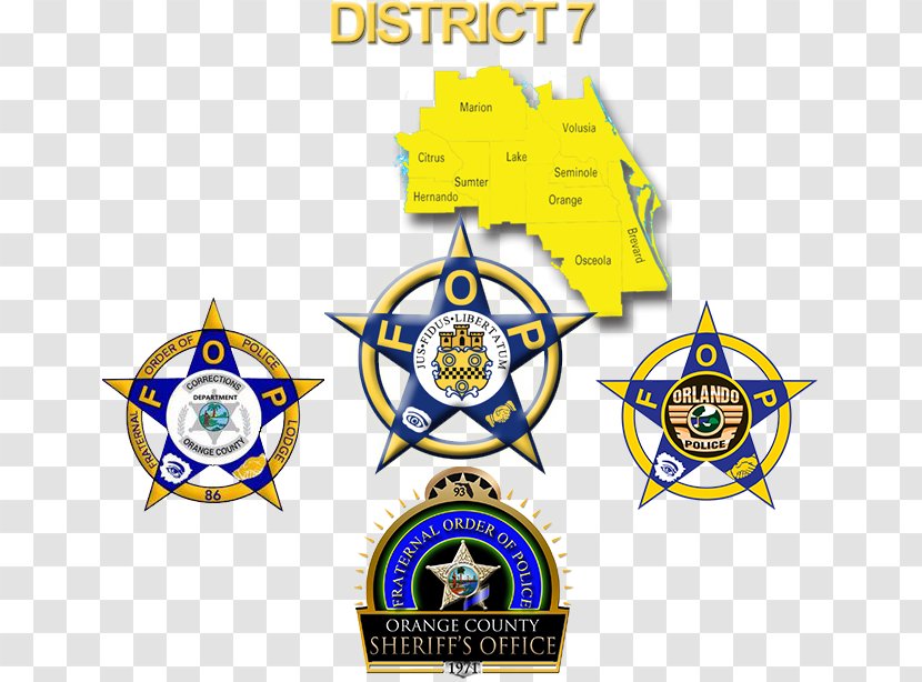 Orange County, Florida Fraternal Order Of Police Organization - Badge Transparent PNG