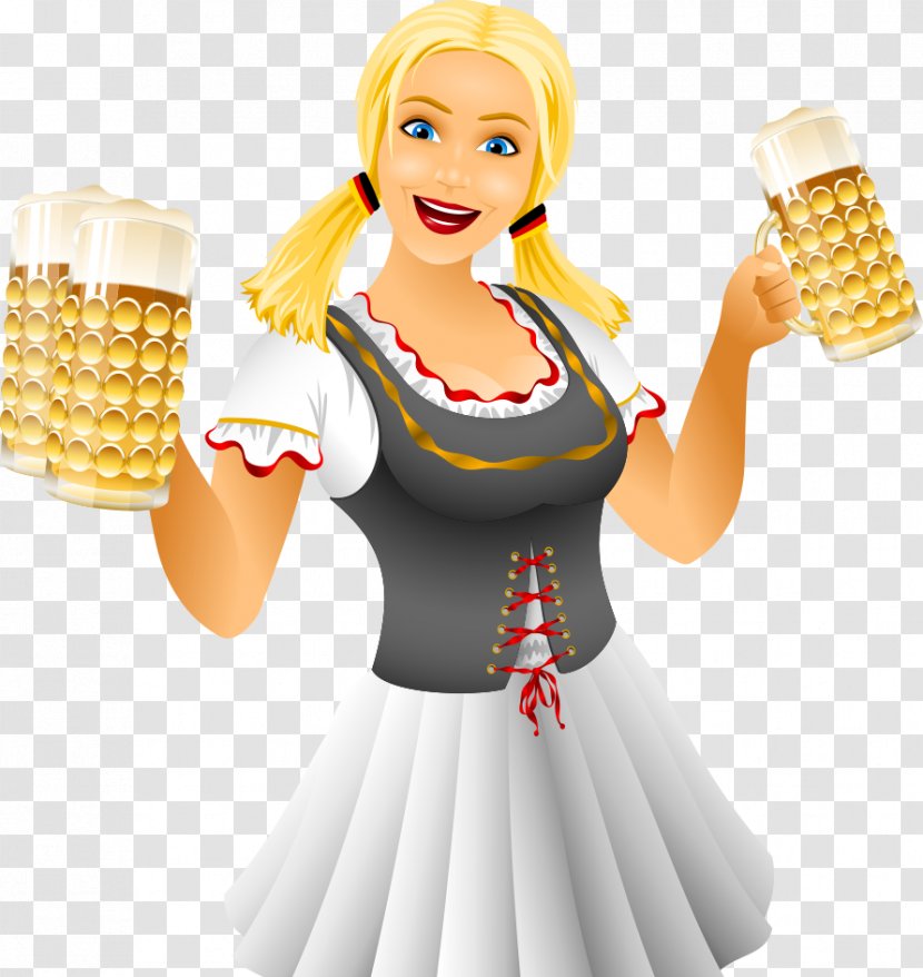 Oktoberfest Beer In Germany German Cuisine Pretzel - Cartoon - Girls Transparent PNG