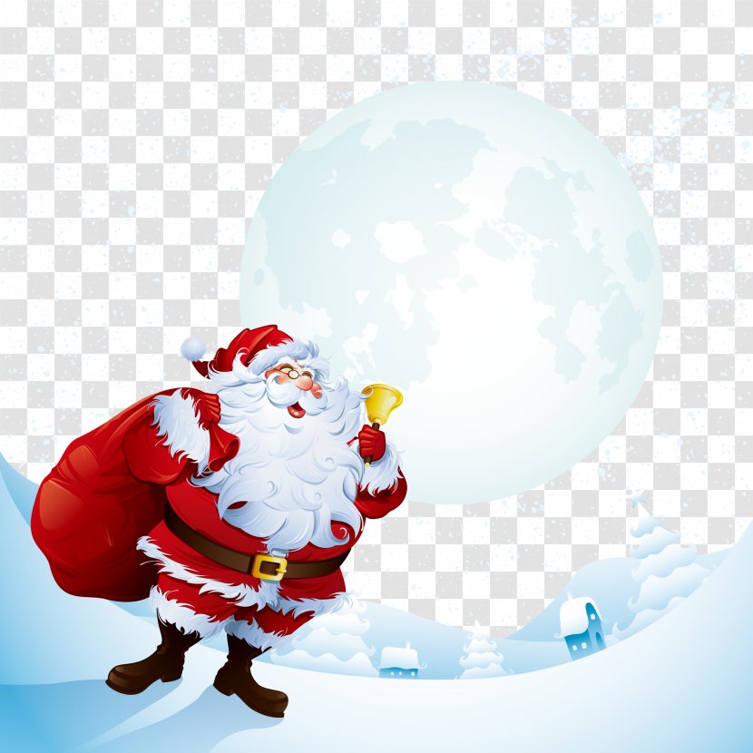 Rudolph Santa Claus Is Comin To Town Christmas Illustration - Photography - Vector And Moon Transparent PNG