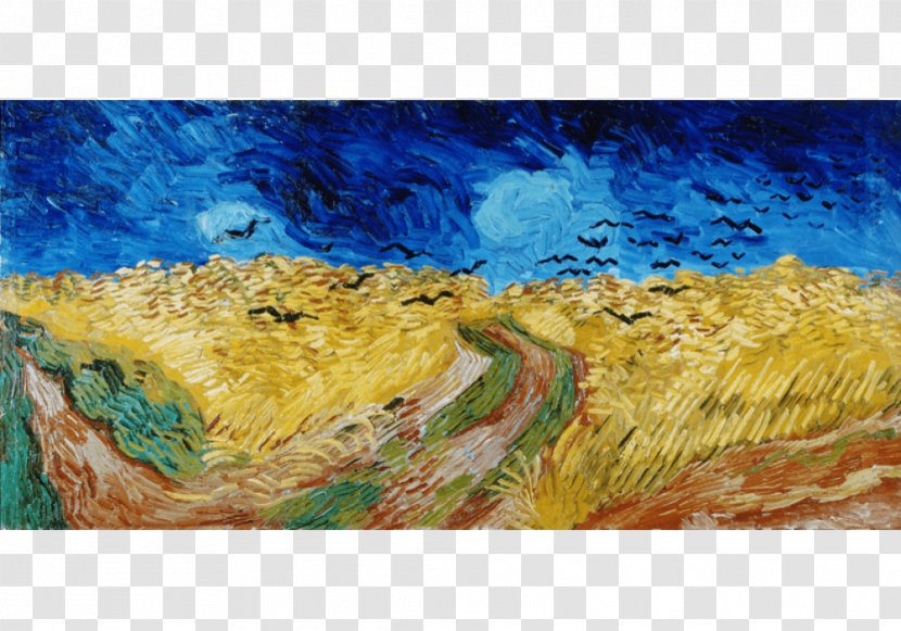 Wheatfield With Crows Van Gogh Museum Road Cypress And Star Tree Roots Self-portrait - Paint - Painting Transparent PNG