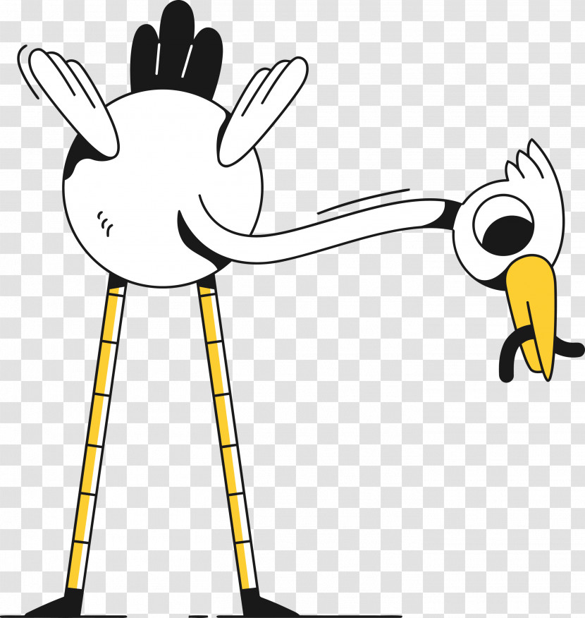 Giraffids Cartoon Line Art Insect Yellow Transparent PNG