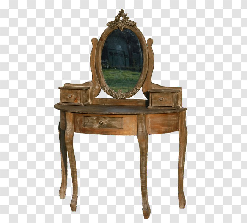 Table Furniture Lowboy Mirror Wood - Antique Transparent PNG