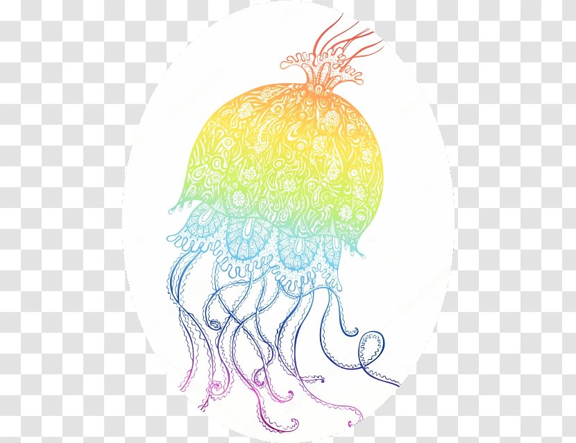 Drawing Jellyfish - Stained Glass - Plant Fruit Transparent PNG