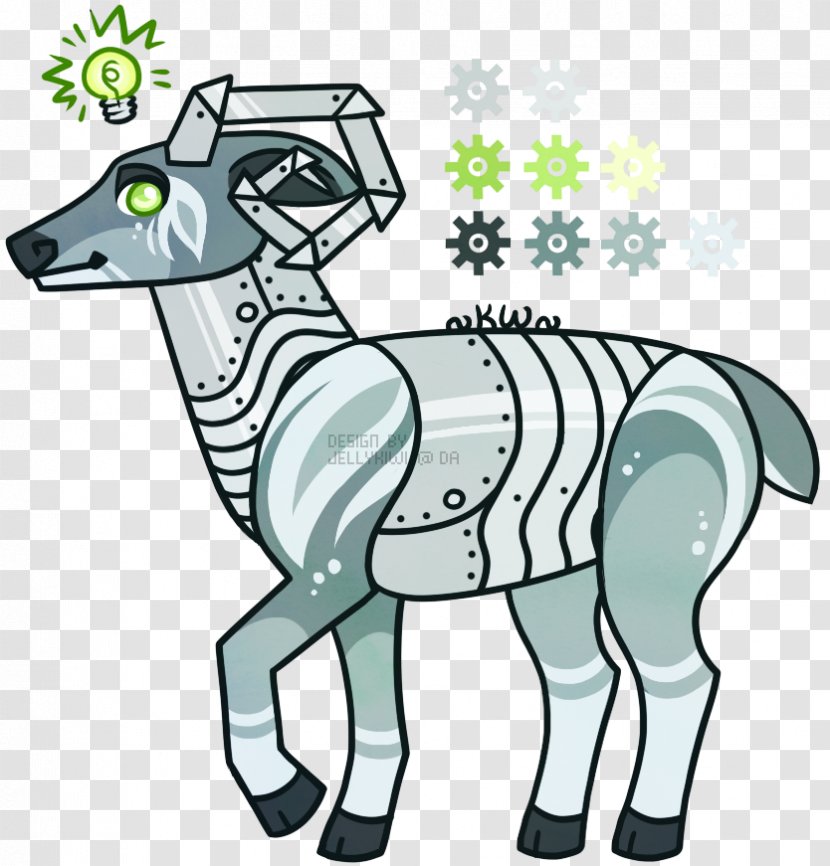 Deer Line Art Dog Cartoon Clip - Horse Like Mammal Transparent PNG