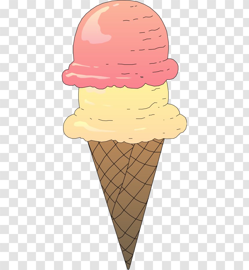 Neapolitan Ice Cream Cone Sundae - Cliparts Transparent PNG