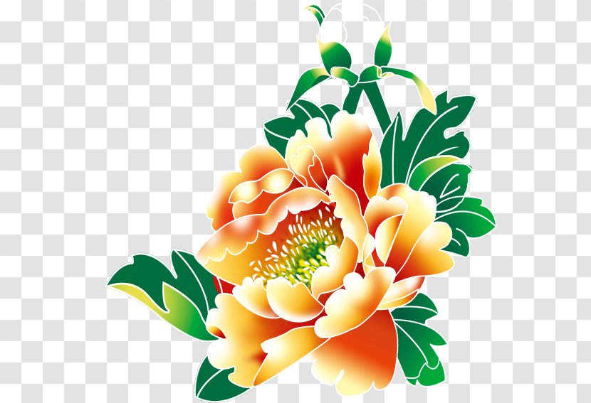 Flower Pincelada Designer - Arranging - Hand-painted Peony Transparent PNG
