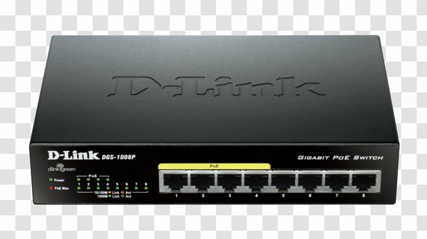 Network Switch D-Link DGS 1008P Power Over Ethernet Gigabit - Computer - Gigs Transparent PNG