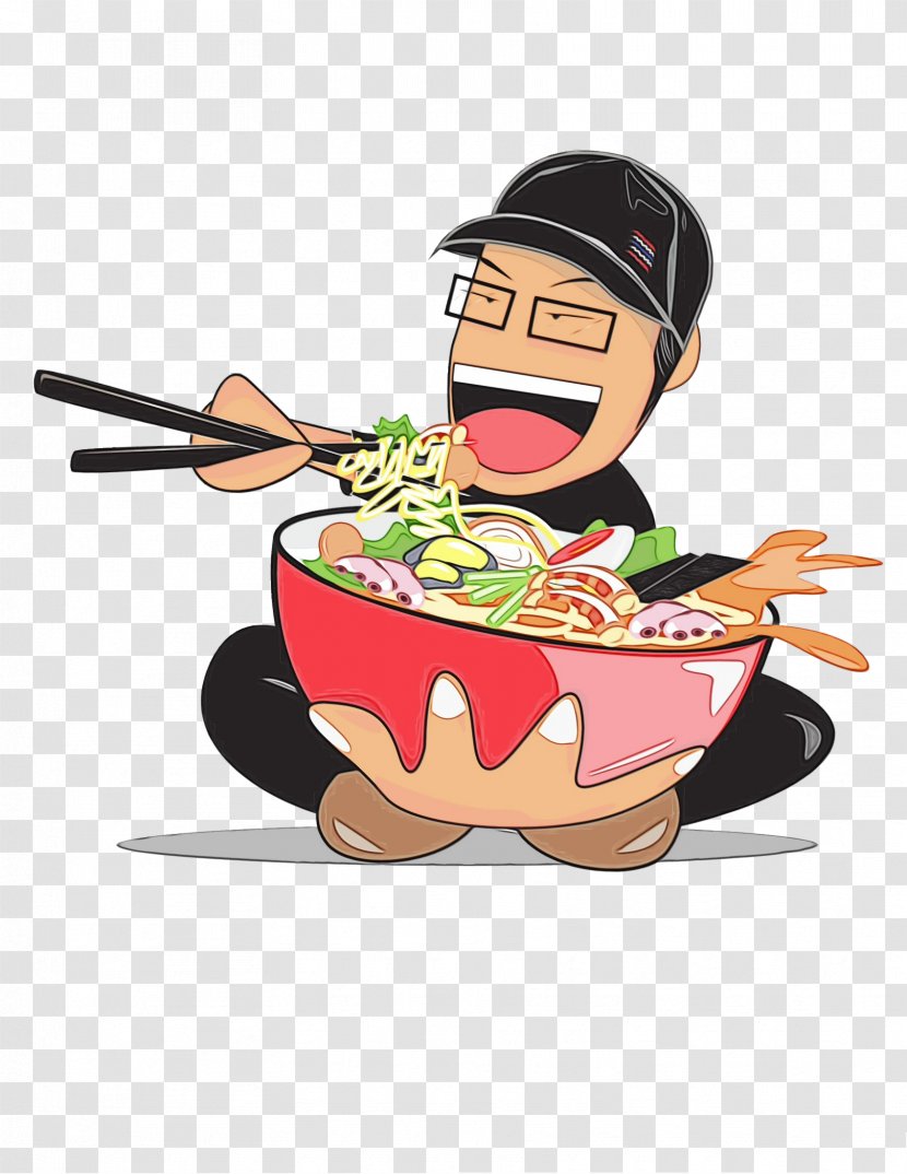 Cartoon Food Dish Cookware And Bakeware Frying Pan - Ramen - Meal Transparent PNG