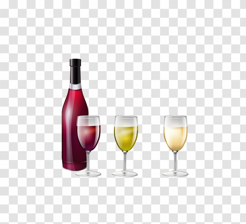 Red Wine Dessert White Cocktail - Vector Color Glass Transparent PNG